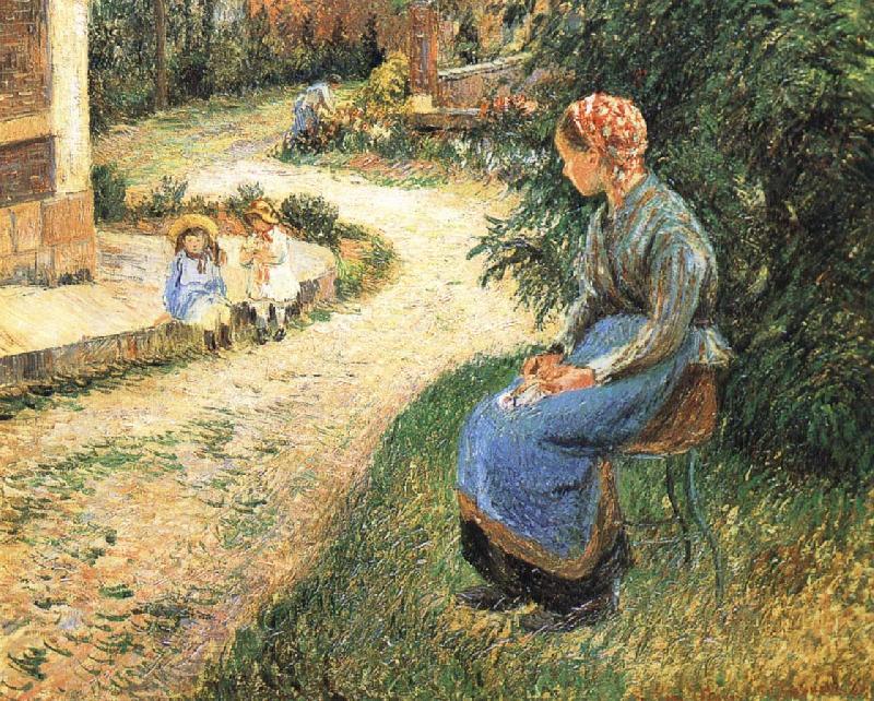 Camille Pissarro Sitting in the garden of the maids China oil painting art